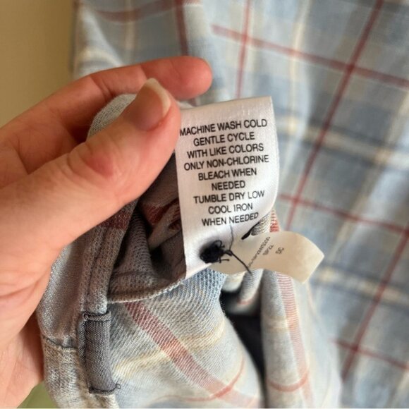Flag & Anthem Reston Vintage Wash Button  Down Long Sleeve Plaid Shirt - Picture 14 of 15